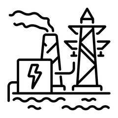 Premium line style icon of geothermal energy 