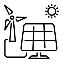 Grab this linear icon of renewable power 