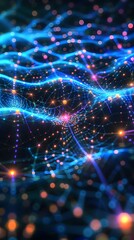 Obraz premium Interconnected Data Streams A Holographic Vision of a Futuristic Digital World