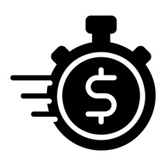 time is money glyph icon