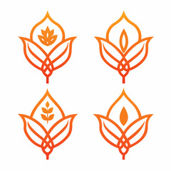 A set of  Saffron Strands line icon on white background