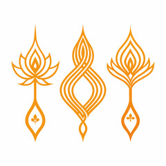A set of  Saffron Strands line icon on white background