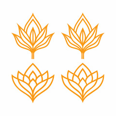 A set of  Saffron Strands line icon on white background