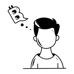 Latest doodle icon depicting bitcoin thinking 