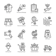 Pack of 16 Promotional Offers Line Icons  

