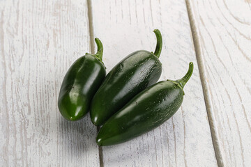 Raw green Mexican jalapeno pepper