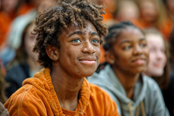 Teenagers Attending a Play in Theater