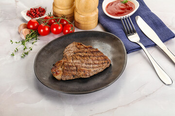 Grilled marble beef steak with sauce