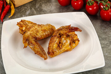 Tasty roasted chicken wing with spices