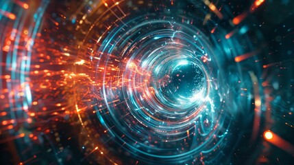 Obraz premium Glimpse into the Pulsating Heart of Technology