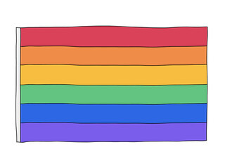 hand-drawn gay flag with lgbt colors for pride month