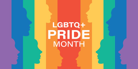 Pride day LGBTQ concept, LGBT pride month poster design. Background design arranged in Rainbow, Lgbt colors. Vector	
