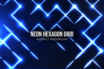 Abstract background hexagon neon light grid