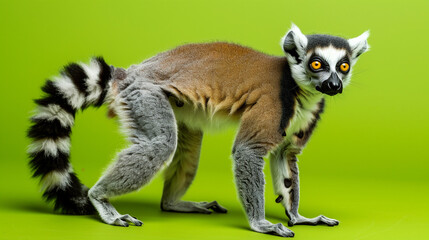 Obraz premium Ring-Tailed Lemur Standing on Hind Legs
