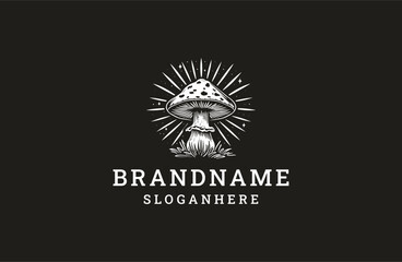 Fototapeta premium Mushroom logo icon design template vector illustration