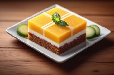 Fresh yellow smoothie with lemons, banana top view, healthy vegetarian drink on white background