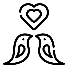 Love Birds Icon in Line Style