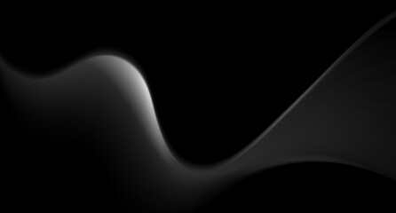 Abstract black smoke waves background. Monochrome smooth vector design