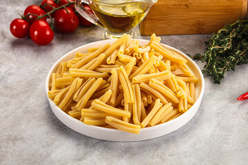 Raw dry Italian pasta - casarecce