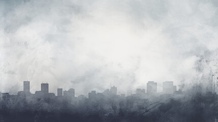 City Skyline in Dense Fog