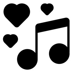 Love Songs Icon in Solid Style