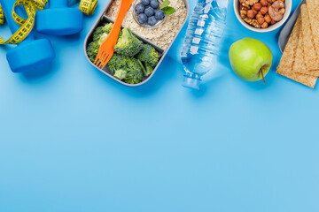 Healthy food and fitness items