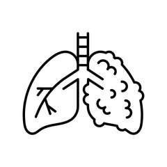 COPD line black icon. Human disease sign for web page, mobile app,