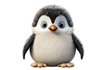Fototapeta premium The Adorable Penguins Dance on a Blank Canvas on Transparent PNG Background...