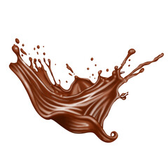 Chocolate isolated splashes wave with clipping path