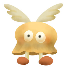 Monster cartoon doll water color style