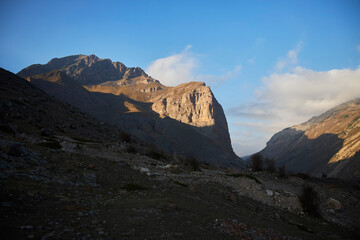 Mountain natural landscape. The season is early autumn.