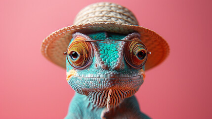 A close-up of a frog, possibly wearing a hat for a holiday celebration