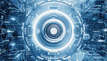 The heart of futuristic technology: a sci-fi circuitry hub buzzing with activity.