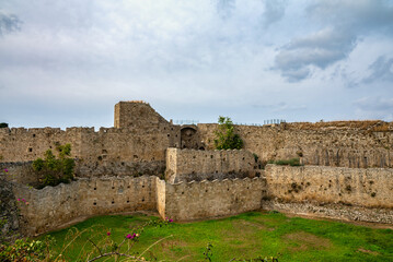 The majestic walls of the Rhodes Fortress.