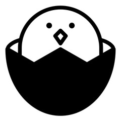Chick Icon in Solid Style