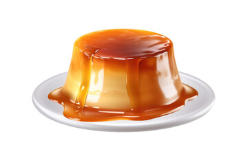 Decadent Delight: A Puddings Temptation on Transparent PNG Background...
