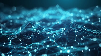 Obraz premium Wireframe background with a dynamic plexus effect, illustrating a network of glowing connections and geometric patterns in a futuristic design. 