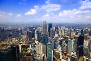 Kuala Lumpur city center (KLCC) aerial view