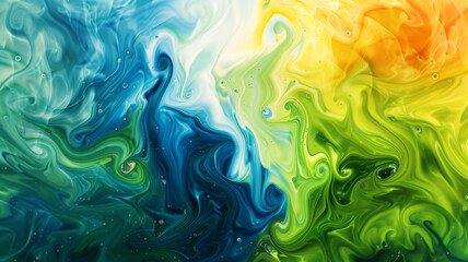 Fototapeta premium Fluid Swirls of Cocktail Colors Creating a Vibrant and Dynamic Abstract Art Piece