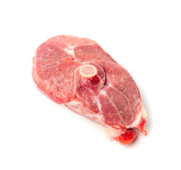 Raw mutton leg fillet isolated, lamb meat pieces, tenderloin or mutton sirloin meat. Fresh sheep fillet