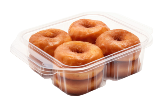 Delicious Circle Delights in a Transparent Packed Lunchbox on Transparent PNG Background...