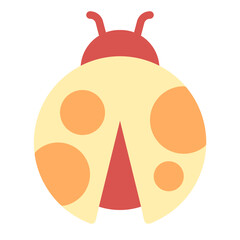Lady Bug Icon in Flat Style
