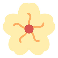 Cherry Blossom Icon in Flat Style