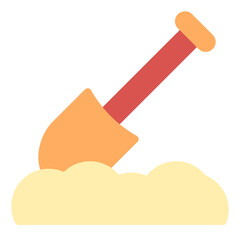 Digging Icon in Flat Style