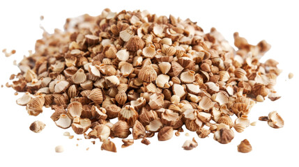Fototapeta premium Nutty Delight: A Tower of Nuts on a Blank Canvas