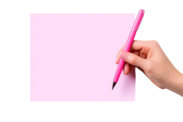 Graceful Pink Pen Dance on Transparent PNG Background...