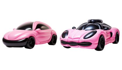 Pink and Black Balloon Car on Transparent PNG Background