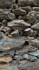 texture of gray stone wall, stone fence, texture of stone, cobblestone