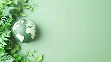 Green background, earth day or environmental protection theme