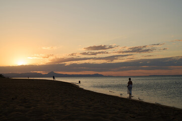 Fototapeta premium Sunset on Les Bovetes beach, near Denia. Alicante. Valencian Community. Spain